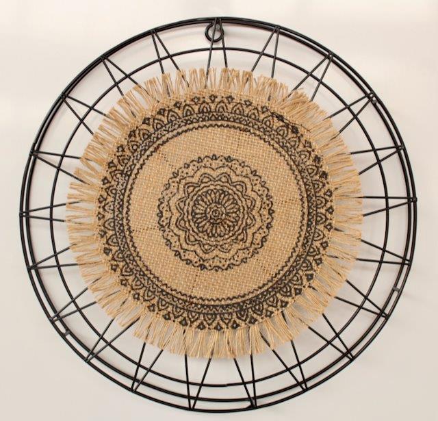 Small Hessian & Metal Wall Hanging